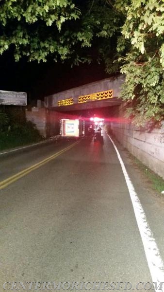 Tractor Trailer into LIRR overpass - Montauk Hwy & Wilcox Rd, July 12 2015