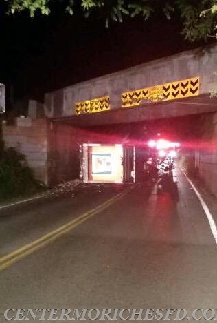 Tractor Trailer into LIRR overpass - Montauk Hwy & Wilcox Rd, July 12 2015