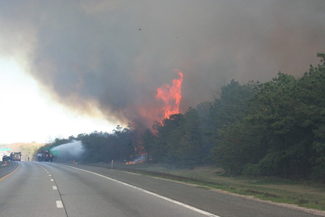 Mutual Aid to Brookhaven FD - Sunrise Hwy Brush Fire (April 2006)