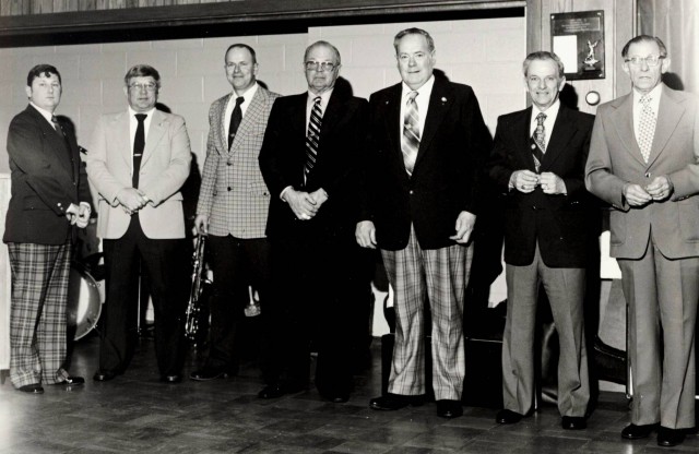 Annual Dinner January 1978 - (L to R) Chief Joseph Townsend Jr, Ex Chief Jack Kanas, Loius Strebel, George Anderson, Ex Chief Elton Tank, Wesley Howell, William Robinson