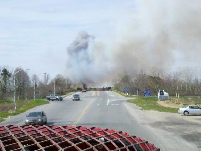 Center Moriches Firefighters Battle Massive Brush Fire In Ridge ...