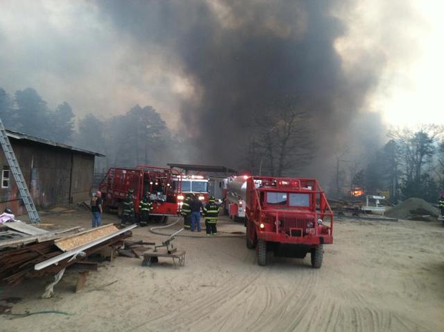 Center Moriches Firefighters Battle Massive Brush Fire In Ridge ...