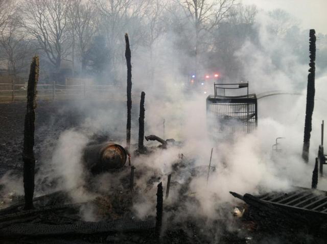 Center Moriches Firefighters Battle Massive Brush Fire In Ridge ...