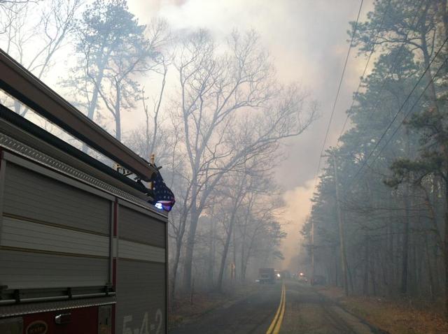 Center Moriches Firefighters Battle Massive Brush Fire In Ridge ...