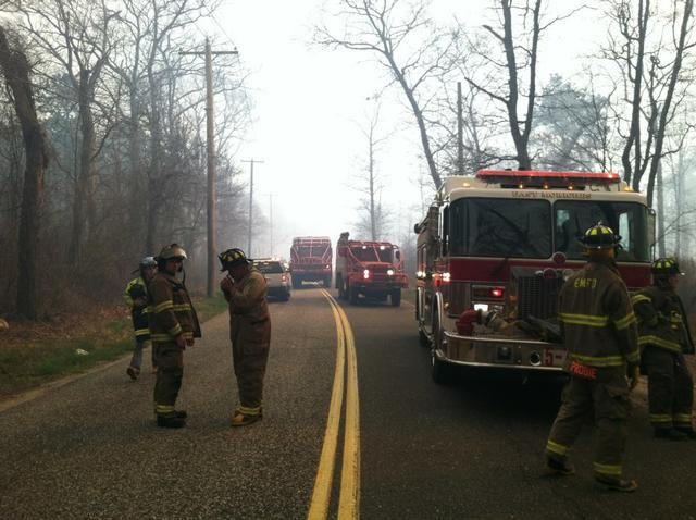 Center Moriches Firefighters Battle Massive Brush Fire In Ridge ...