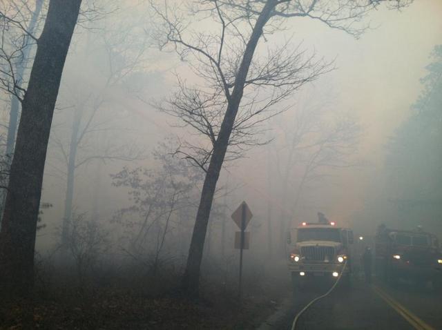 Center Moriches Firefighters Battle Massive Brush Fire In Ridge ...